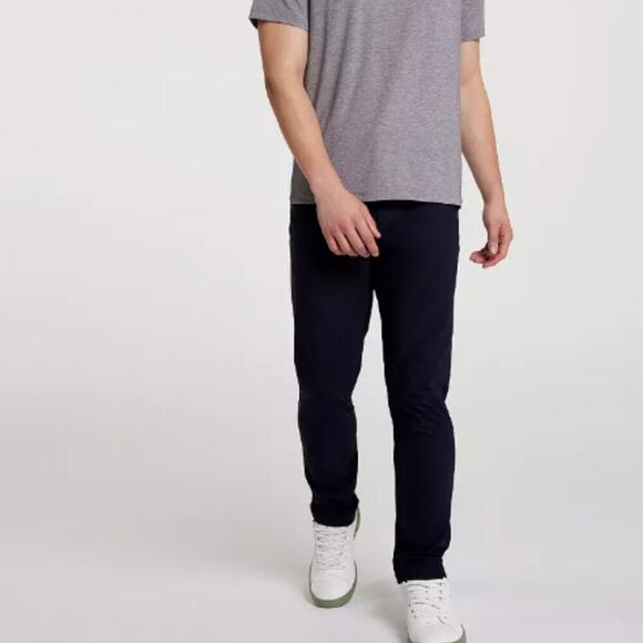 VRST Limitless Slim Fit 5 Pocket Navy Tech Trousers 32x30 NWT - Picture 1 of 10